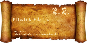 Mihalek Róza névjegykártya